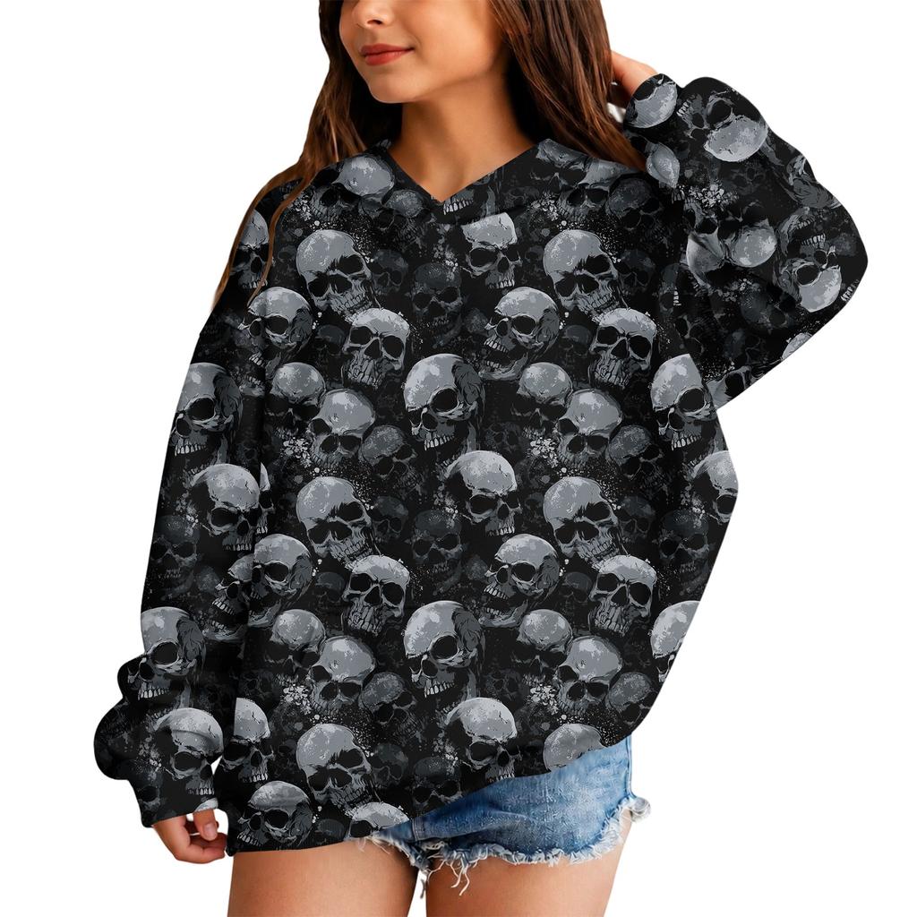 Kids' Casual Halloween Print Hoodie Sweatshirt for Boys and Girls