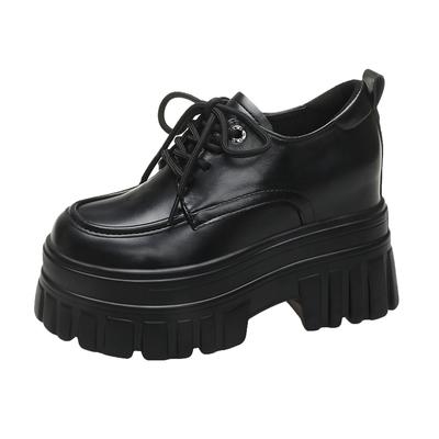 Moda Nowe Wiosenne Damskie Platformy Trampki 10CM Koturny Damskie Jesienne Grube Buty Pompy Damskie Sznurowane Gruba Podeszwa Casualowe Buty Robocze