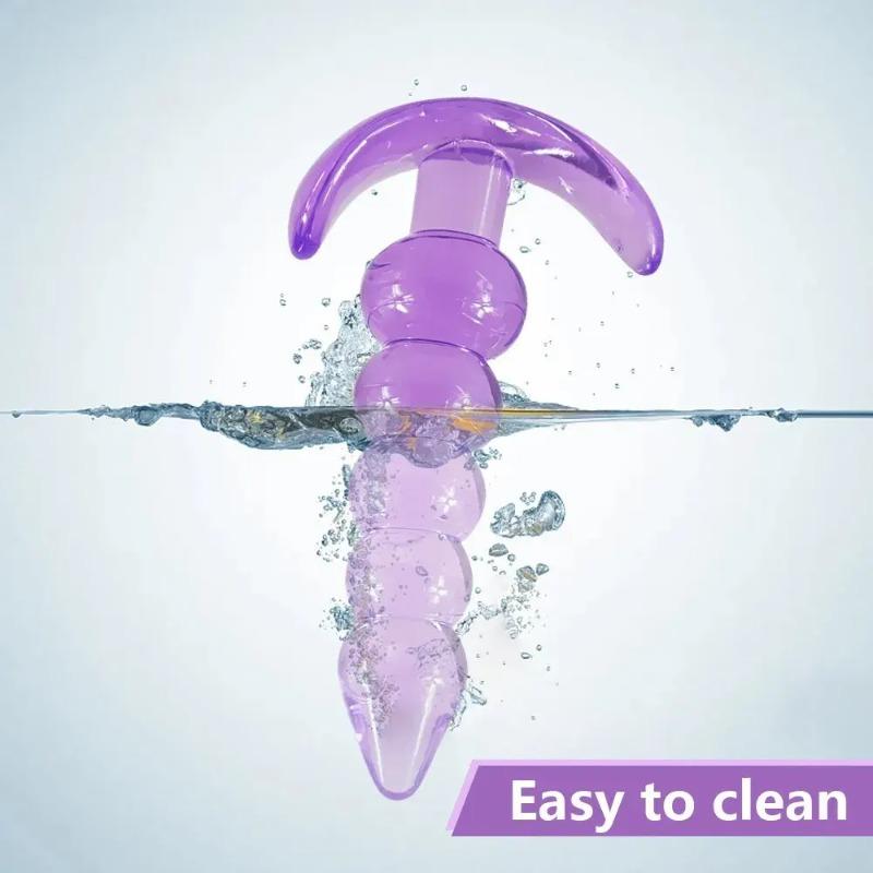 Soft Silicone Anal Plugs & Beads Set – Prostate Massager & Dildo Butt Plug for Men & Women (Unisex Adult Toy)
