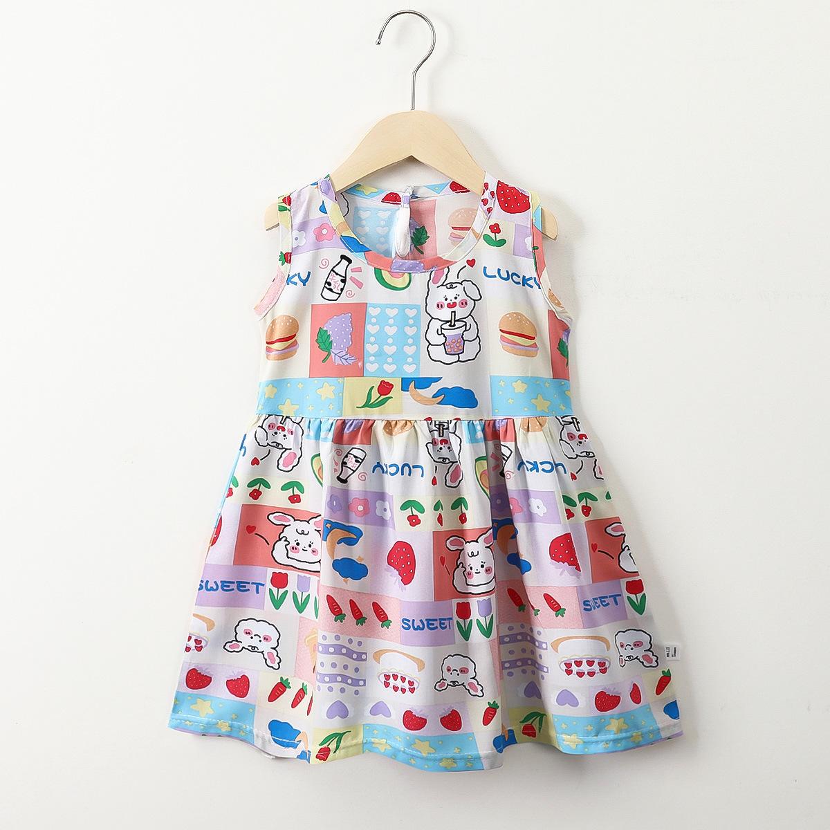 

Children s Vacation-style Pullover Dress For Summer, Girls Casual Floral Dress 100cm