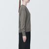 MUJI Hemp Blend Dark Mocha Size Size S Women's UV-Cut V-Neck Sweater, Brown, BA1OHA4S, Women's