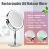 Pocket Rechargeable Magnifying LED Makeup Mirror with 360 Rotation and Adjustable Height