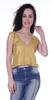 Moomaya Womens Sequin Sleeveless Party Crop Top Glitter V Neck Sparkle Club