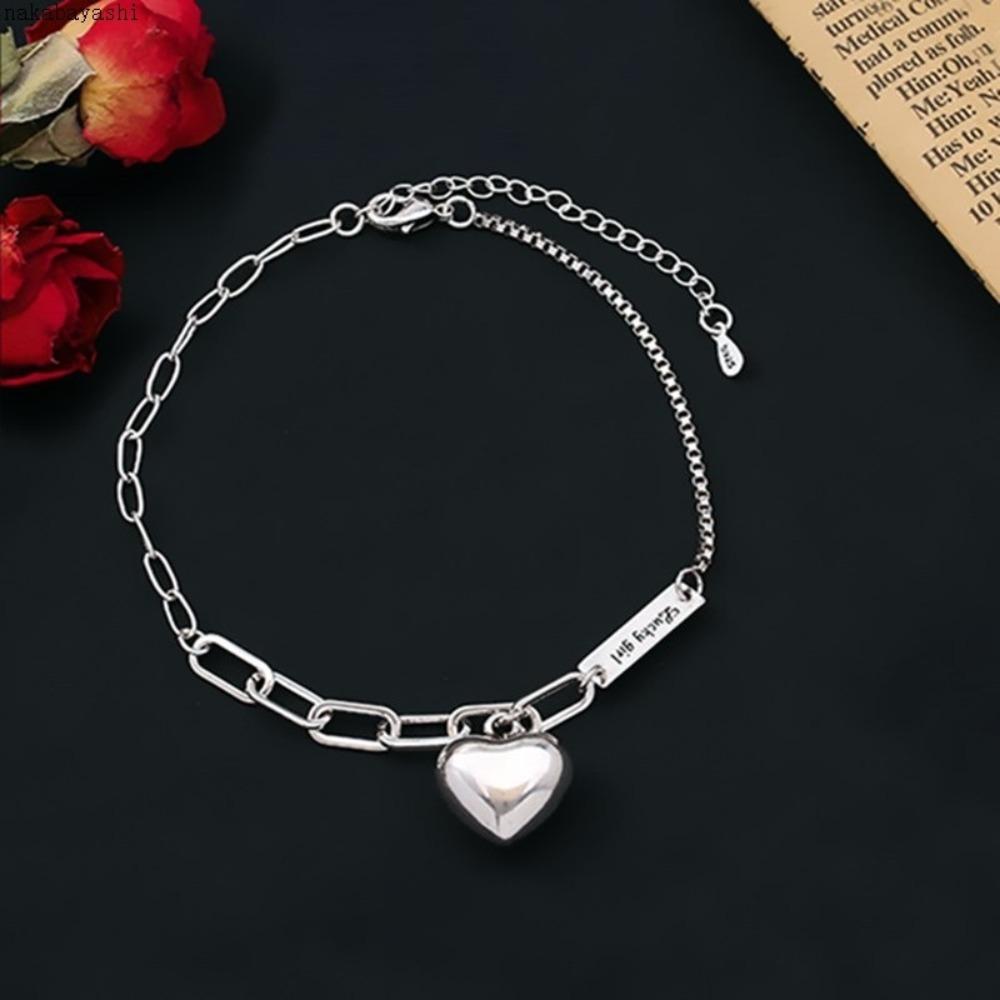 

Fashionable Minimalist Heart Anklet for Women Unique Design with Engraved Letters Retro Jewelry