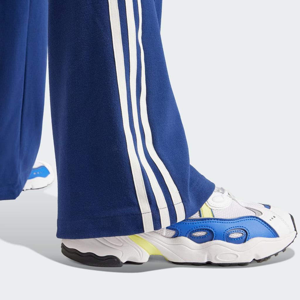 Adidas Originals Premium Crepe Track Suit Pants Three Stripe Color Block Straight Leg Knit Sports Pants Women Bottoms Dark-Blue IR6125