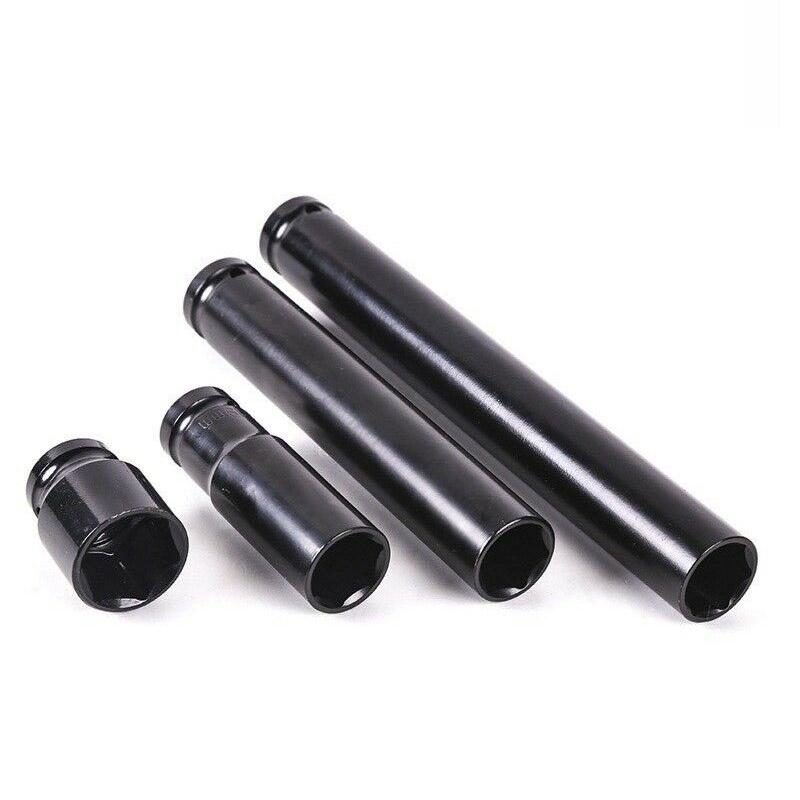 Premium Metric 17-24mm Black Pneumatic Extra-deep Hex Socket Set With Long Length Options