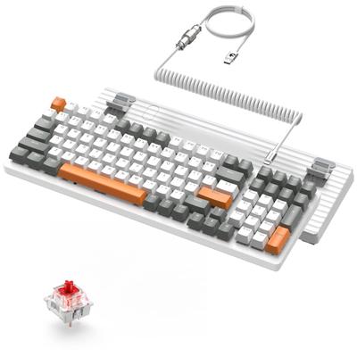 MAMBASNAKE K3 Kabelgebundene Mechanische Tastatur Gaming-Tastatur Kompakt Benutzerdefiniert Spiralkabel USB C 100 Tasten 10 Regenbogen LED-Hintergrundbeleuchtung USB-Kabelgebundene Tastatur mit