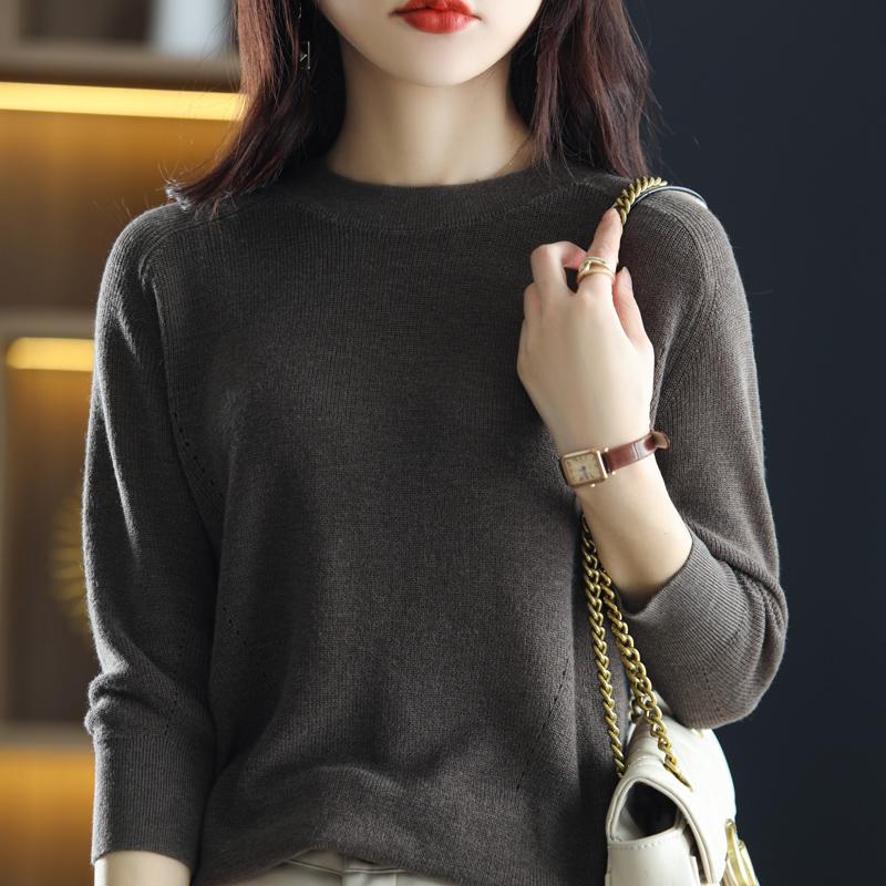 Damen Wollpullover Qinghe Kaschmir 50% Seide 50% Wolle Frühling und Sommer Wolle Kurzarm ärmellose Weste weich und bequem