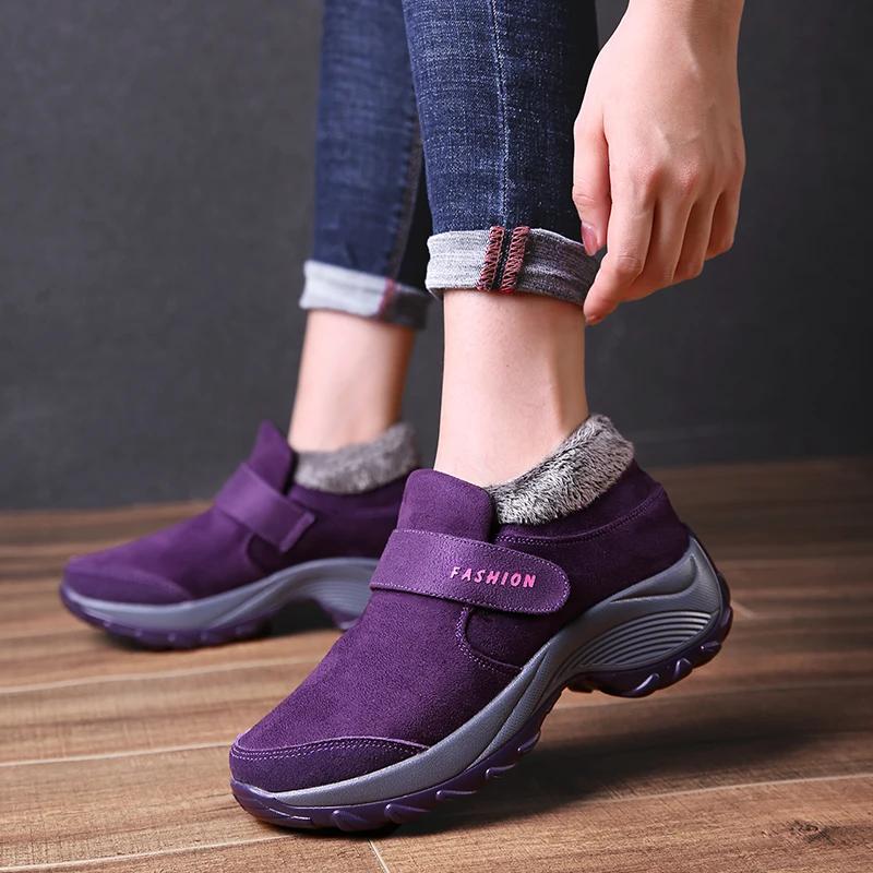 Women's Boots 2025 Winter Snow Cotton Shoes Keep Warm Fur Outdoor Waterproof Platform Casual Shoes Tenis Hiking Boots Female