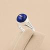Lapis Lazuli Round Ring, 925 Sterling Silver Blue Gemstone Ring, Boho Minimalist Statement Jewelry