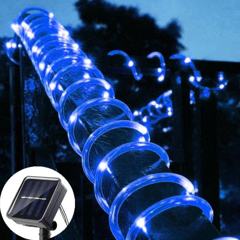 8 Modes Solar Rope Hose Lights Led String Lights For Garden Outdoor Street Wedding Christmas Patio Porch Pool Tree Decoration