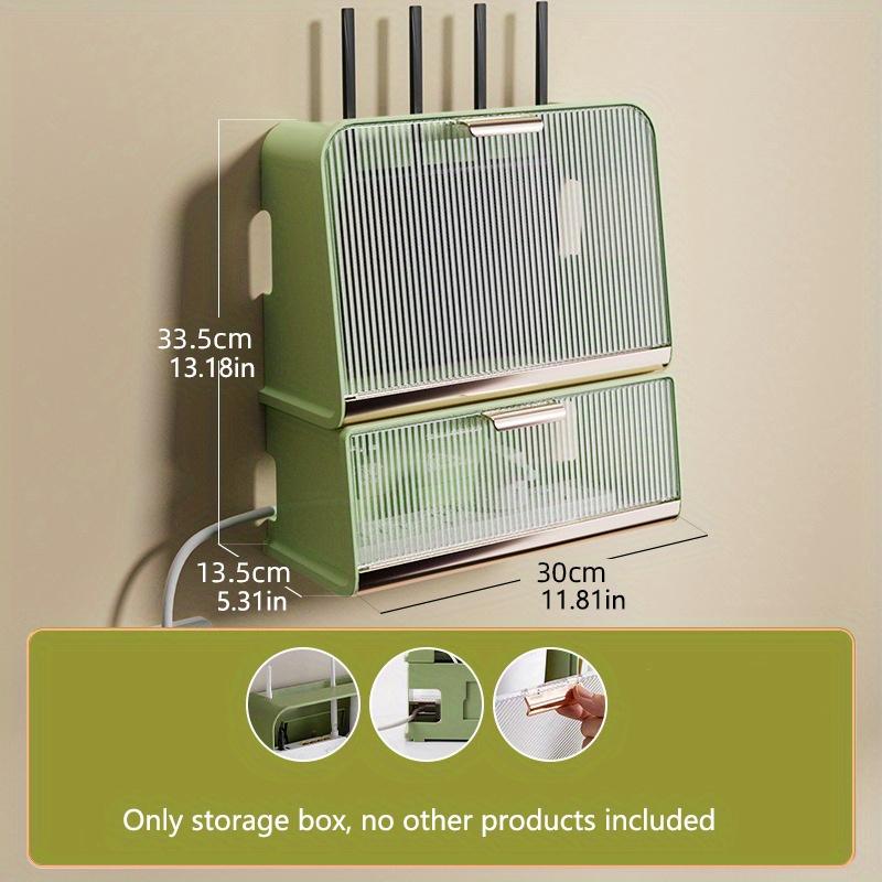 2 шт./1 комплект, пластиковый штабелируемый настенный ящик для хранения маршрутизатора Wi-Fi, теплоотвод, воздухопроницаемость, пыленепроницаемый прозрачный кронштейн, органайзер для проводов питания.