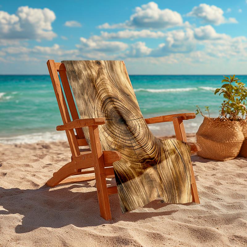 1Pc Wooden Texture Background Beach Towel, Quick Dry, Multi-Use for Beach Pool Gym Yoga Home Travel, Christmas, Halloween, Xmas Gift M928737