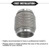 ABSOPRO Car Exhaust Flexible 63x102mm Exhaust Flex Connector Pipe Universal for Durable Stainless Silver Tone Pipe, Bellows, Cars, Steel,