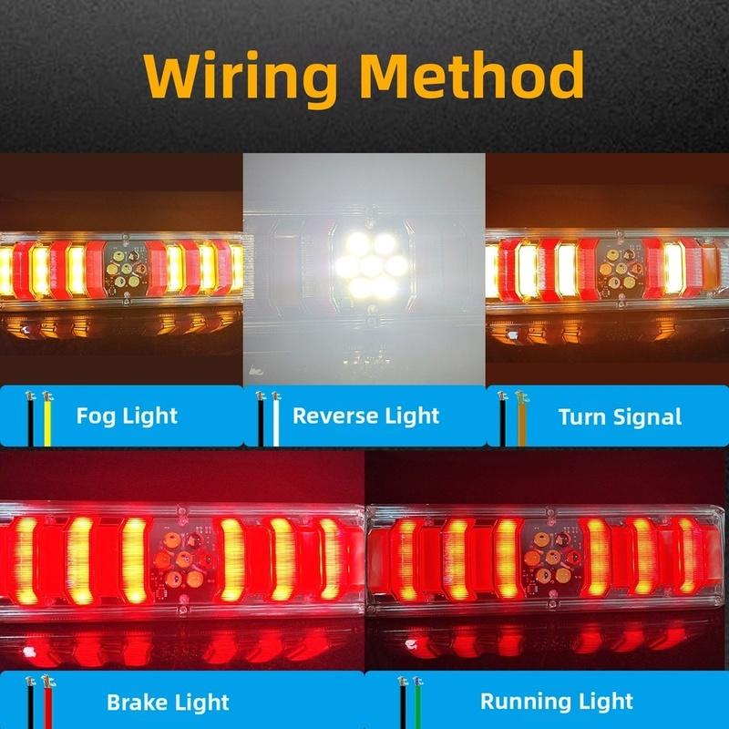 12V 24V LED Truck Tail Light High Brightness Rear Lamp Mulfunctions Reversing Lighting Brake Stop Lamp Lights For Trailer Car