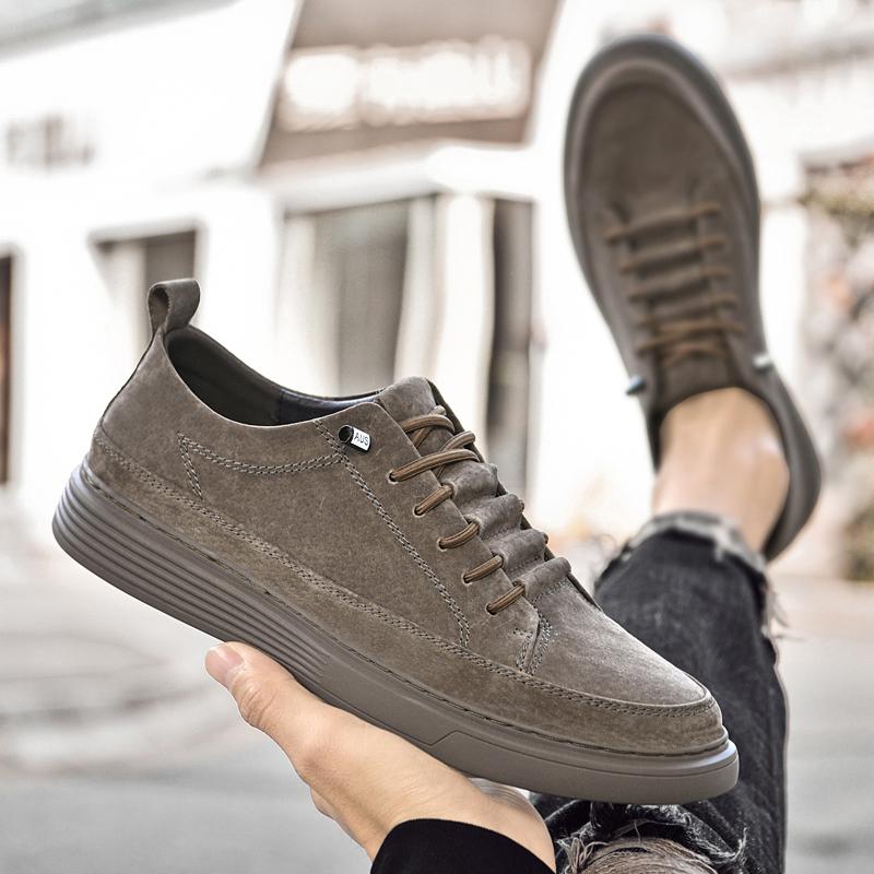 Brand Men's Casual New Leather Shoes for Men Non-slip Sports Shoes Comfortable Sneakers Male Flat Slip-on Casual Shoes