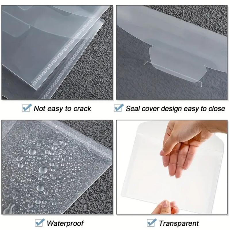 50 Pcs Die Cut Storage Bag Clear Plastic Envelopes Pockets Stamp Storage Pocket Die Cuts Pockets
