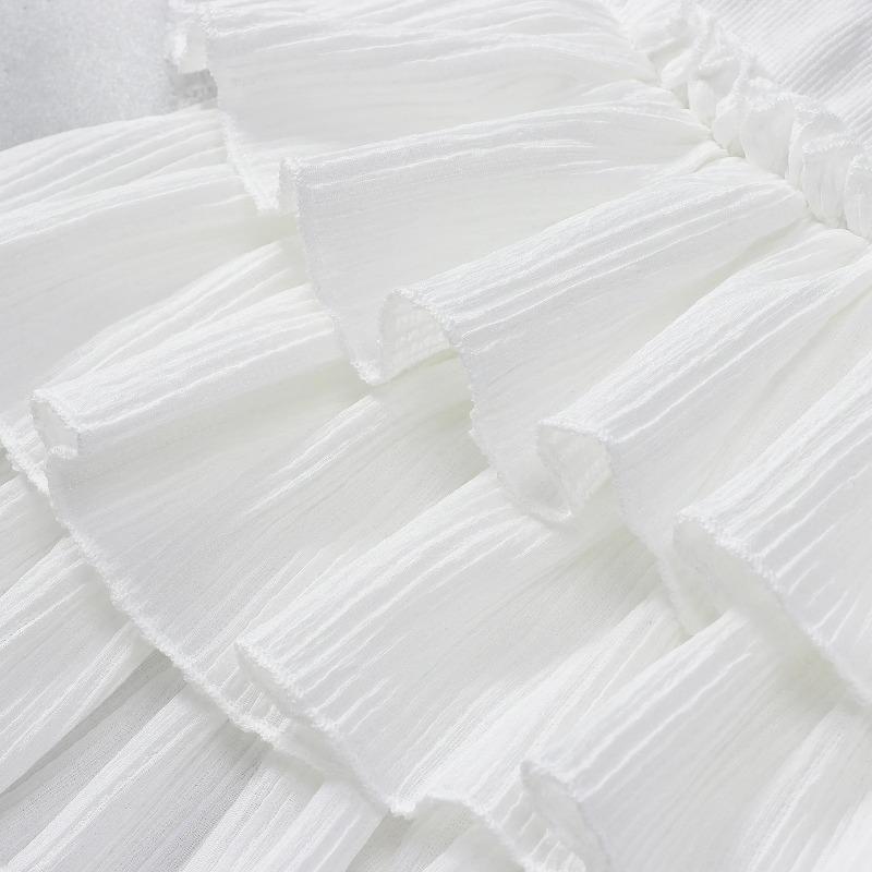 School Girls Dance Layered Tutu Skirt Elastic Waist Pleated Skirt Kids Performance Daily Wear Casual Party Outfit Ruffle Skirts