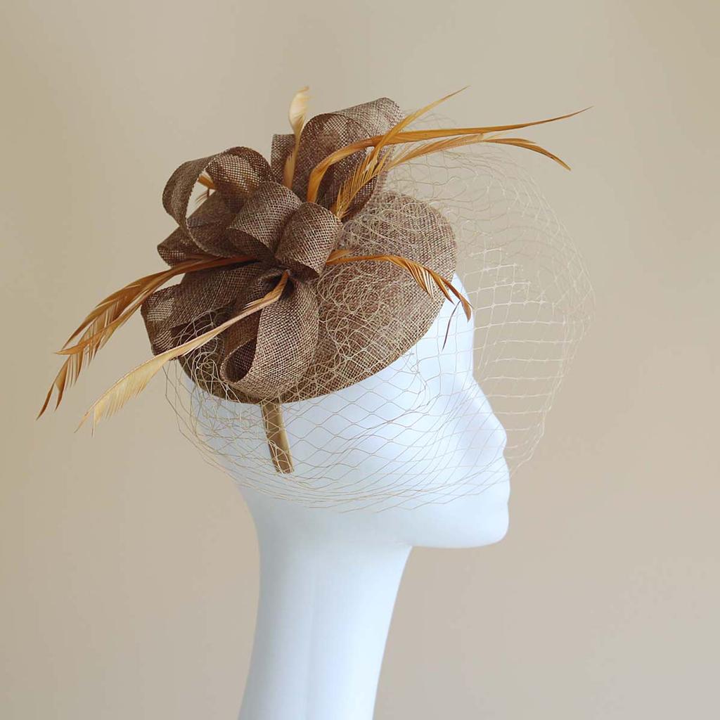 Fascinator Hat Veil For Women, Retro Tea Party Pillbox Derby Kentucky Hat Fascinator Feather Headpiece Art Deco For Party Acessories
