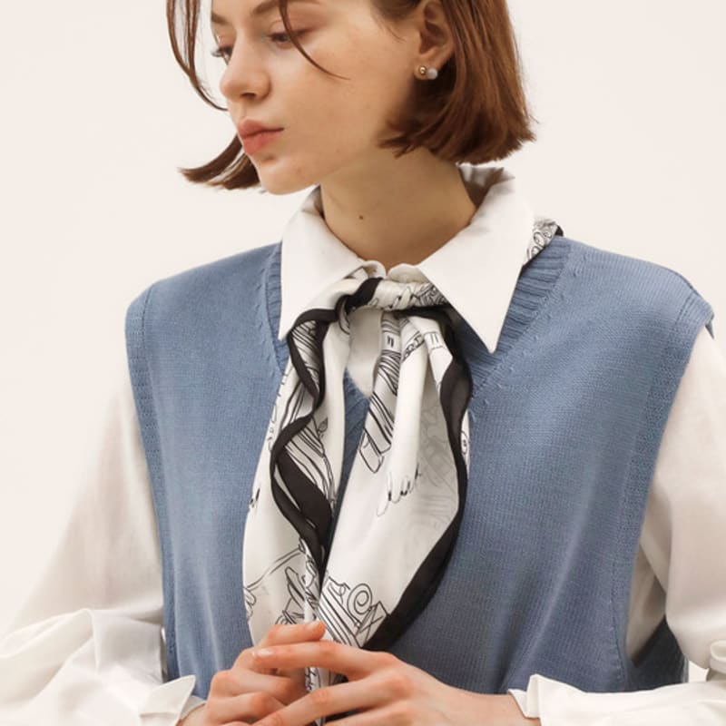 ONSZ Vintage Telephone Silk Scarf