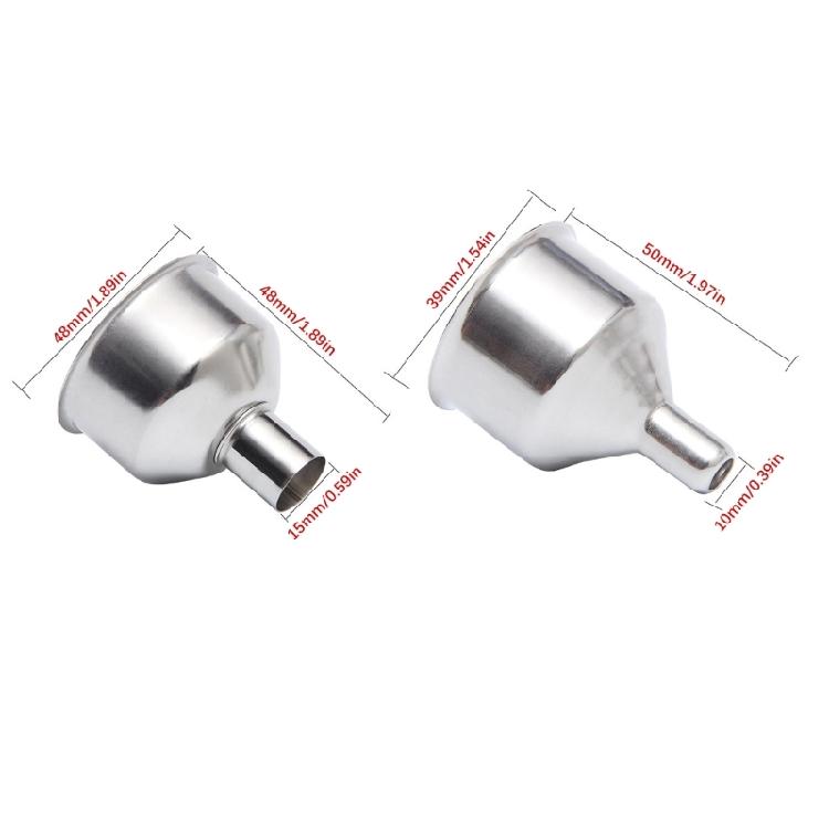 Pack of 2 Small Stainless Steel Funnel Small Design Camping Funnel Suitable for Transferring Oils Juices and Powders