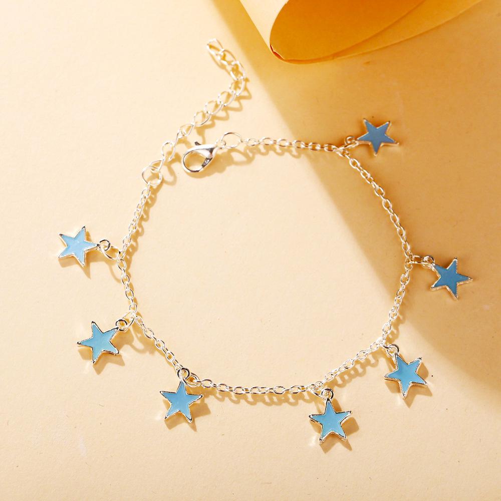 Women's Summer Starry Sky Glitter Anklet: High-End Fashionable Foot Ornament