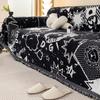 Black Chenille Sofa Cover Cloth Four Seasons General Fabrics Sofa Towel Full Covered Universal Non-Slip Cover Blanket