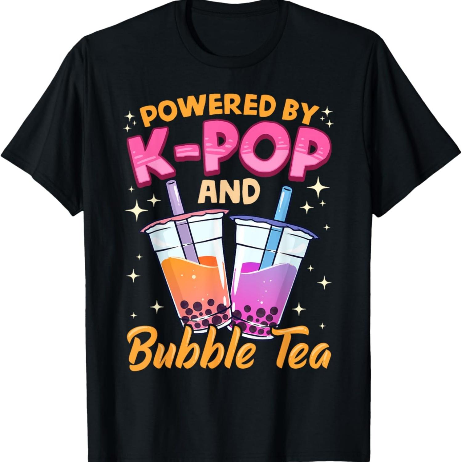 

Чай с пузырьками Боба Любитель K-POP Музыки Корейское Молоко Матча Аниме Футболка XXXXXL чёрный