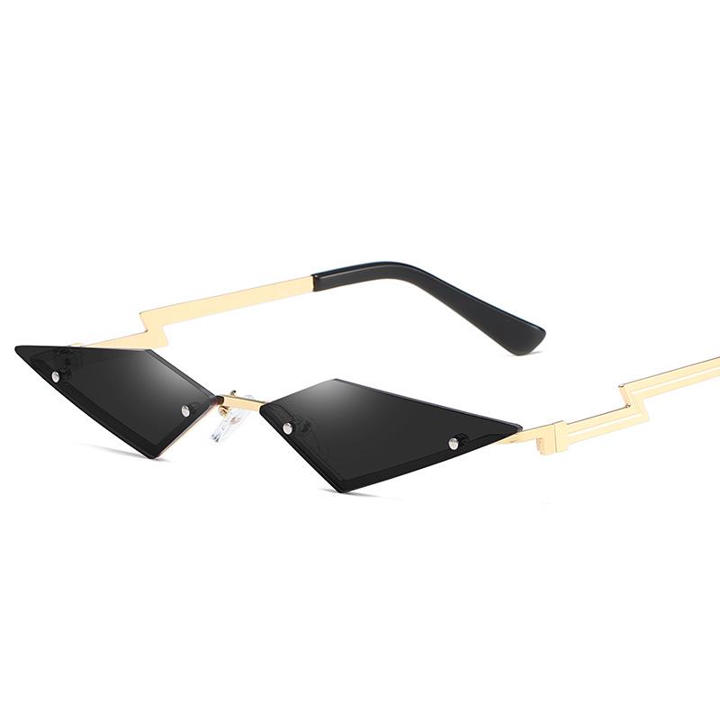 New fashionable frameless sunglasses, women's trendy European and American personalized color film, street sunglasses, metal sunglasses S