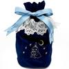 Moomin Lace Velvet Drawstring Bag Star Navy &