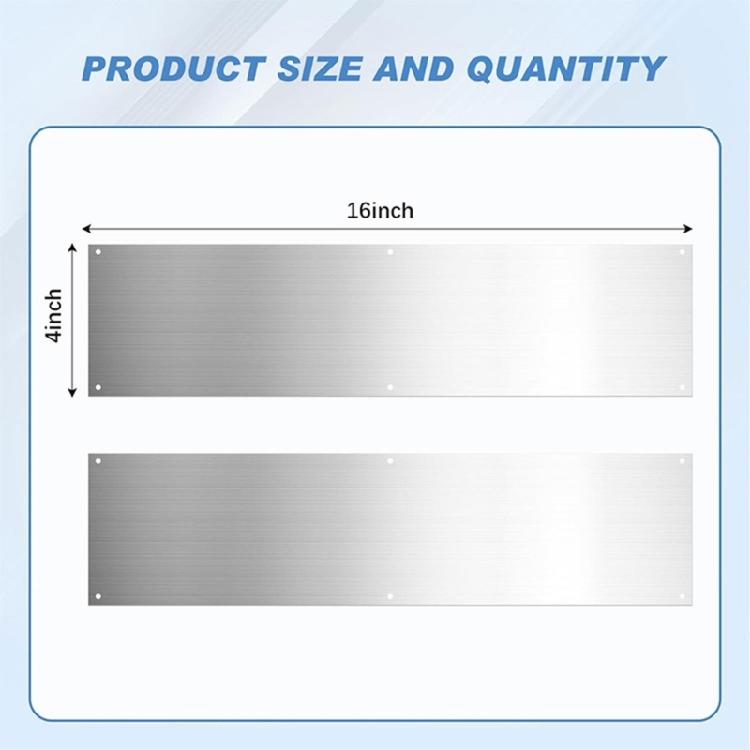 2pcs Door Kicking Plates Durable Metal Plate with Screws Prevent Door from Kicking