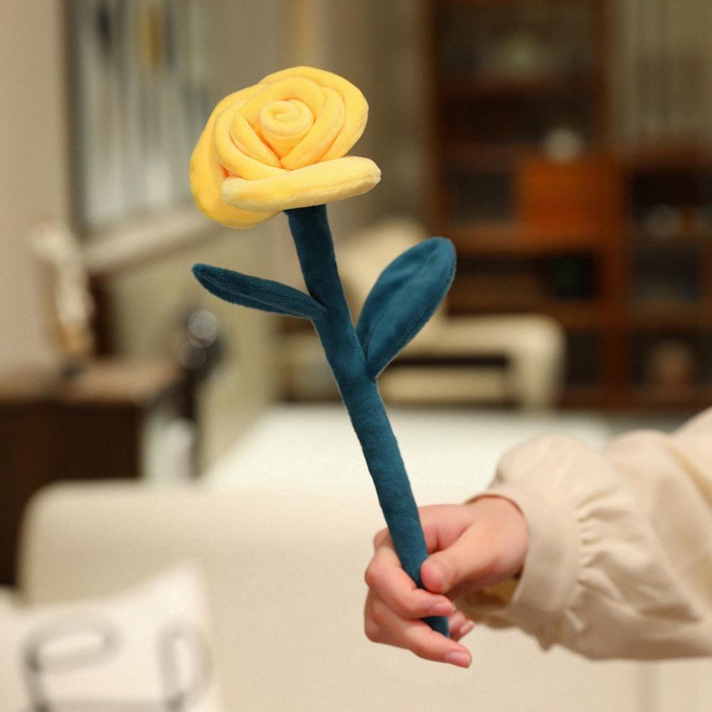 

28cm Simulation Flowers Rose Plush Doll 9 Colors Colorful Rose Flowers Plush Toys Home Decoration жёлтый