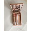 Little Sparrow Makeup Brush Set with Mirror Box, 4 Dual-Head Eyeshadow Brushes, Portable Mirror Brush Box, Multi-Functional Setting Brush