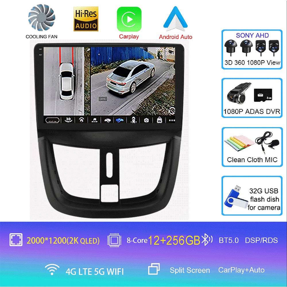 Android 14 Carplay Auto For Peugeot 207 CC 207CC 2006 - 2015 Car Radio GPS Multimedia Video Player Stereo WIFI+4G DSP
