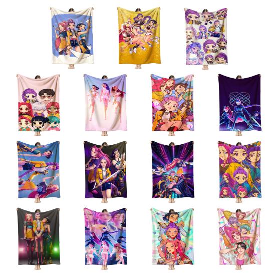 Hunter Girls Blanket Cozy Flannel Machine Washable Anime Throw Blanket Print Blanket for Kids Sofa Couch
