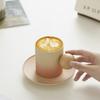 Gradual Change Ceramic Coffee Cup and Saucer Set High Value Afternoon Tea Cup Retro Rough Pottery Mug Latte Cup