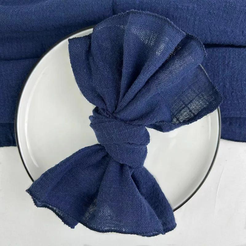 50pcs Handmade Gauze Napkins 30X30cm Cotton Cloth Napkins Fabric Serviette Gauze Table Towels for Wedding Party Baby Shower Set
