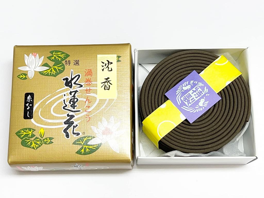 Awaji Baikundou Spiral Incense 12 14 Safety with Lotus Flower for the 7th and 49th Days of for Buddhist Altar Natural Sticks, Approx. Hours, Rolls,