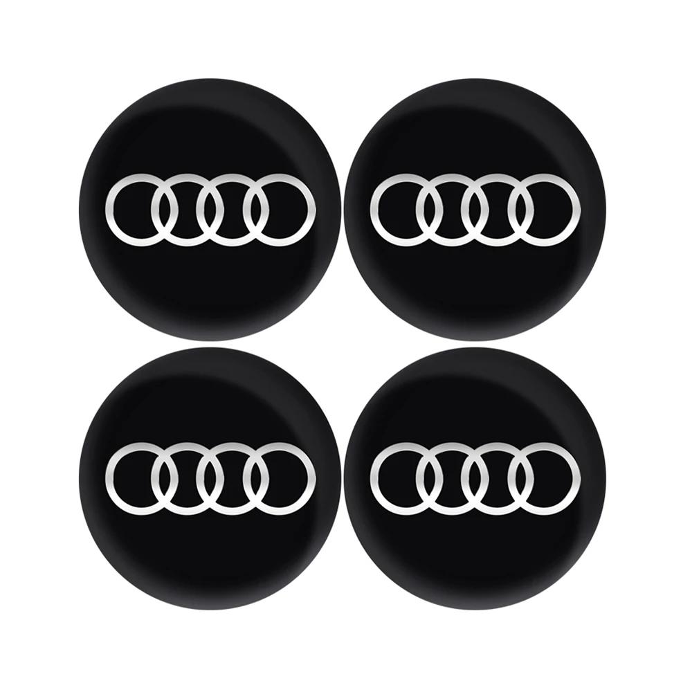 2026 56/60/65mm Car Styling 3D Metal Wheel Center Hub Cap Dust Cover Sticker for Audi A4 B8 8P A3 A5 A6 C7 A1 A7 A8 Q2 Q3 Q5 Q7 RS TT