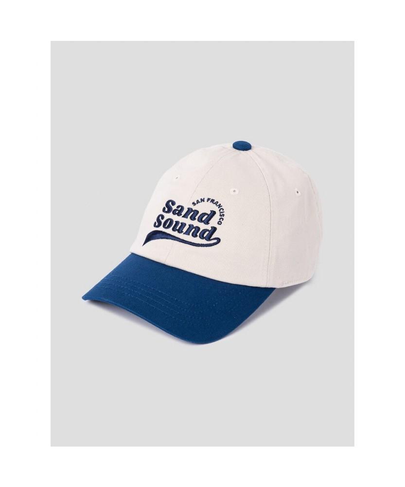Saendeusaundeu (Unisex) Big Wave Logo Cap Blue & Ivory