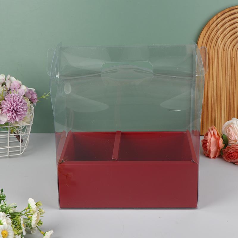 Pet Clear Cake Bag Gift Box With Handle Flower Storage Boxes Party Favor Decorative Engagement Proposal Celebration Ceremony
