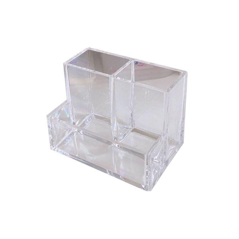 Clear Acrylic Multifunctional Pen Holder - Simple Style for Office & Student Desk Storage