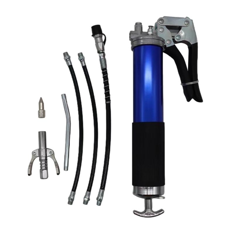 Heavy Duty Grip Grease Guns Aluminum Mini Grease Guns Kit Handheld Grease Filling Tool with Reinforced Hose for Car