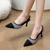 Fashion Sandals Sexy Women's 2025 New Summer Pointed Sandals Women's Thin Heel Middle Heel High Heel Shoes Fashion Women's Shoes Pumps