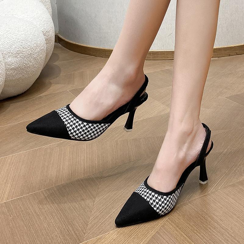 Fashion Sandals Sexy Women's 2025 New Summer Pointed Sandals Women's Thin Heel Middle Heel High Heel Shoes Fashion Women's Shoes Pumps