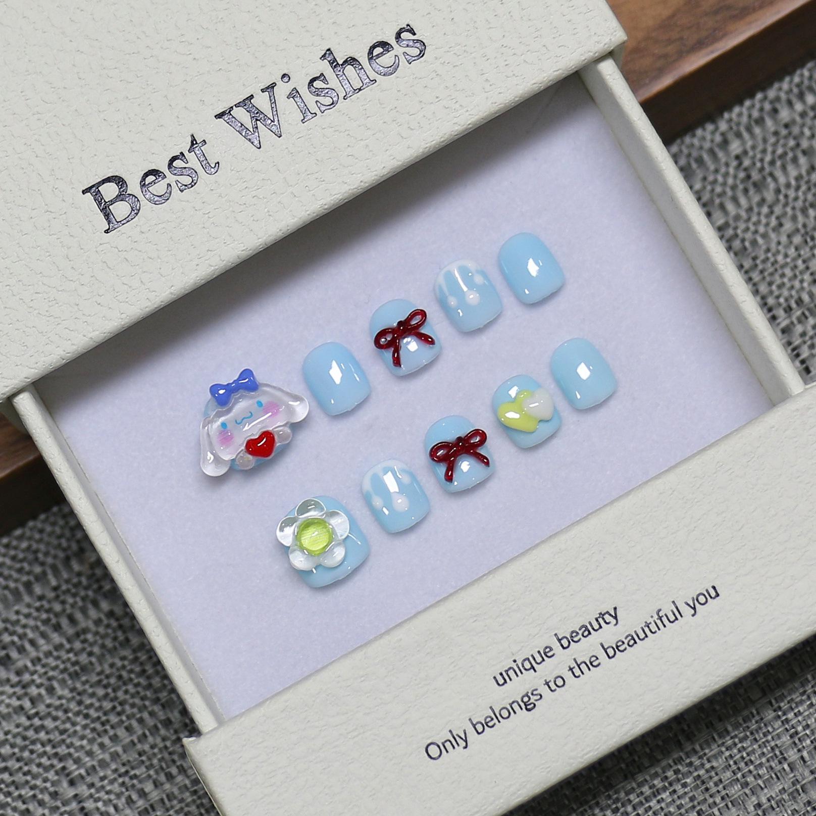 Детские мультяшные ручной работы наклейки для нейл-арта – Изысканные съемные накладные ногти Small