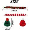 Mini Christmas Hats and Scarves Red Green Knit Yarn Pom Pom Ornaments Holiday Party Favors Tree Hanging Decor Accessories