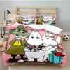 Moo-min Family Celebration 3PCS Bedding set,Ideal for 1pc Duvet Cover And 2pcs Pillowcases Perfect for Fan gift,Ideal for Bedroom, Dormitory