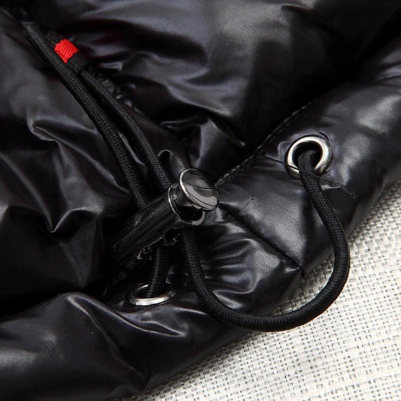 Shiny Cotton Jacket Unisex Short Hooded Thickened Cotton Coat Warm Outerwear Fashion Cold-Weather Clothing