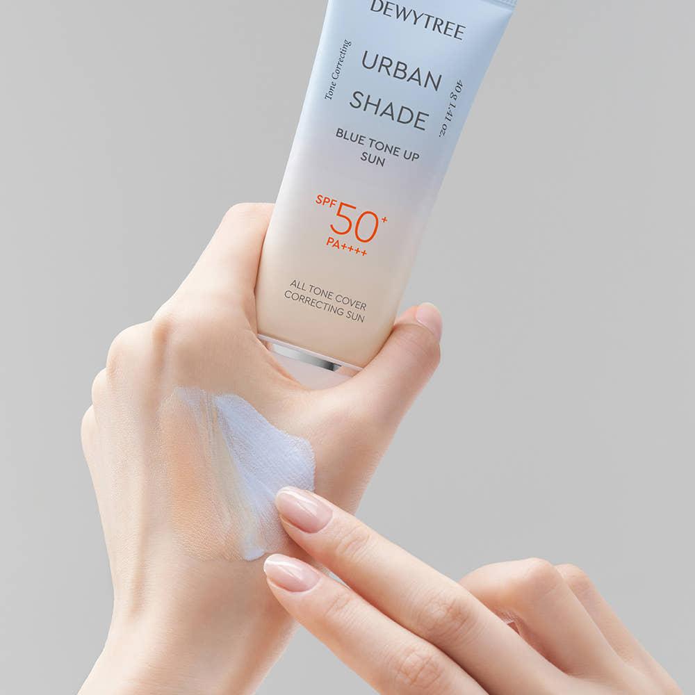 DEWTREE Urban Shade Blue Tone Up Sun SPF50+ PA++++ Radiance Sunscreen 40g
